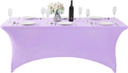 SuperO 2Pack Waterproof Spandex Table Cover for 6FT Table Universal Fitted Stretch Tablecloth for Party, Banquet, Wedding and Events-Lavender