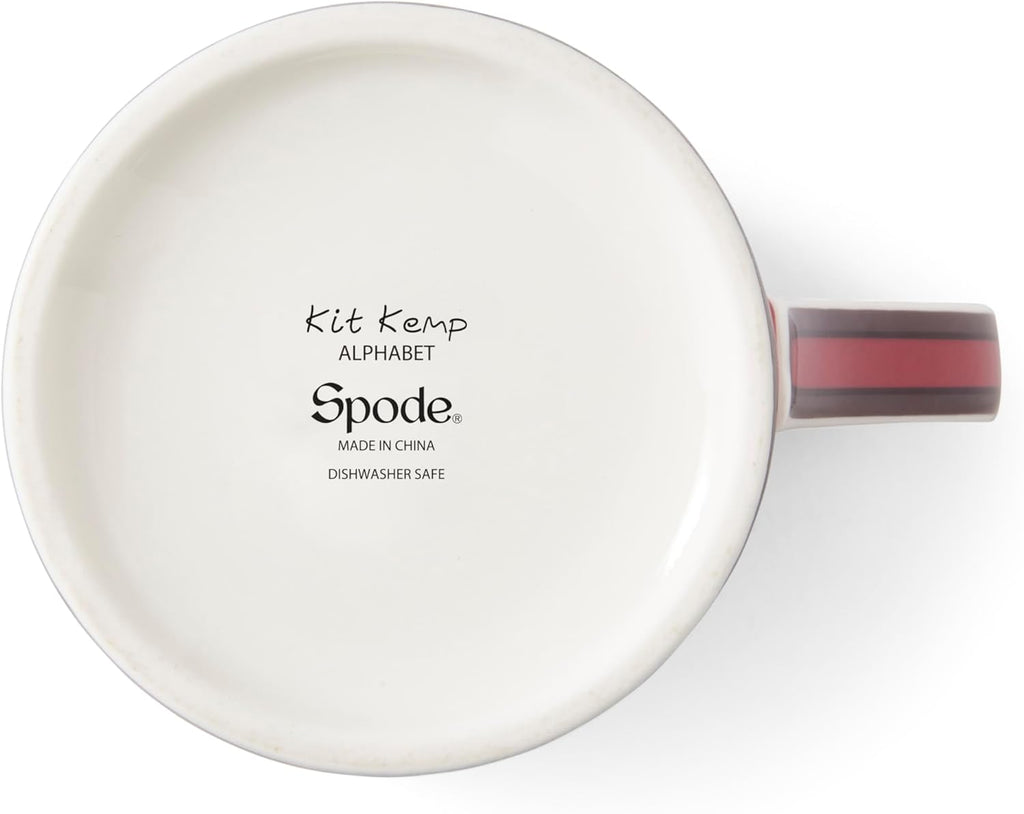 Spode Kit Kemp 12oz Mug, S Initial - Fine China Coffee Cup with Floral Alphabet Design, Custom Letter Mug for Unique Gift Giving - Personalized Kitchen Drinkware, Dishwasher Safe & Stylish