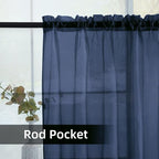 SpaceDresser Sheer Voile Window Treatment Rod Pocket Curtain Panels - Image 4