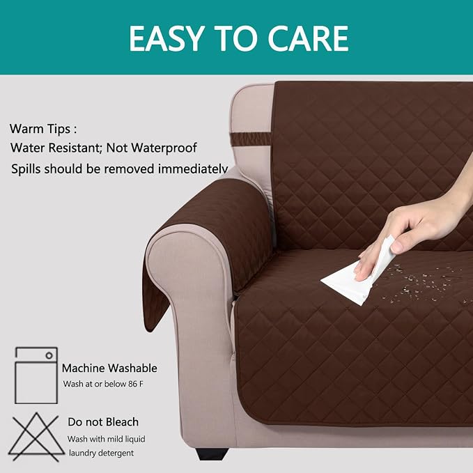 U-NICE HOME Reversible Recliner Chair Covers, Pet Friendly, Elastic Straps - Image 5