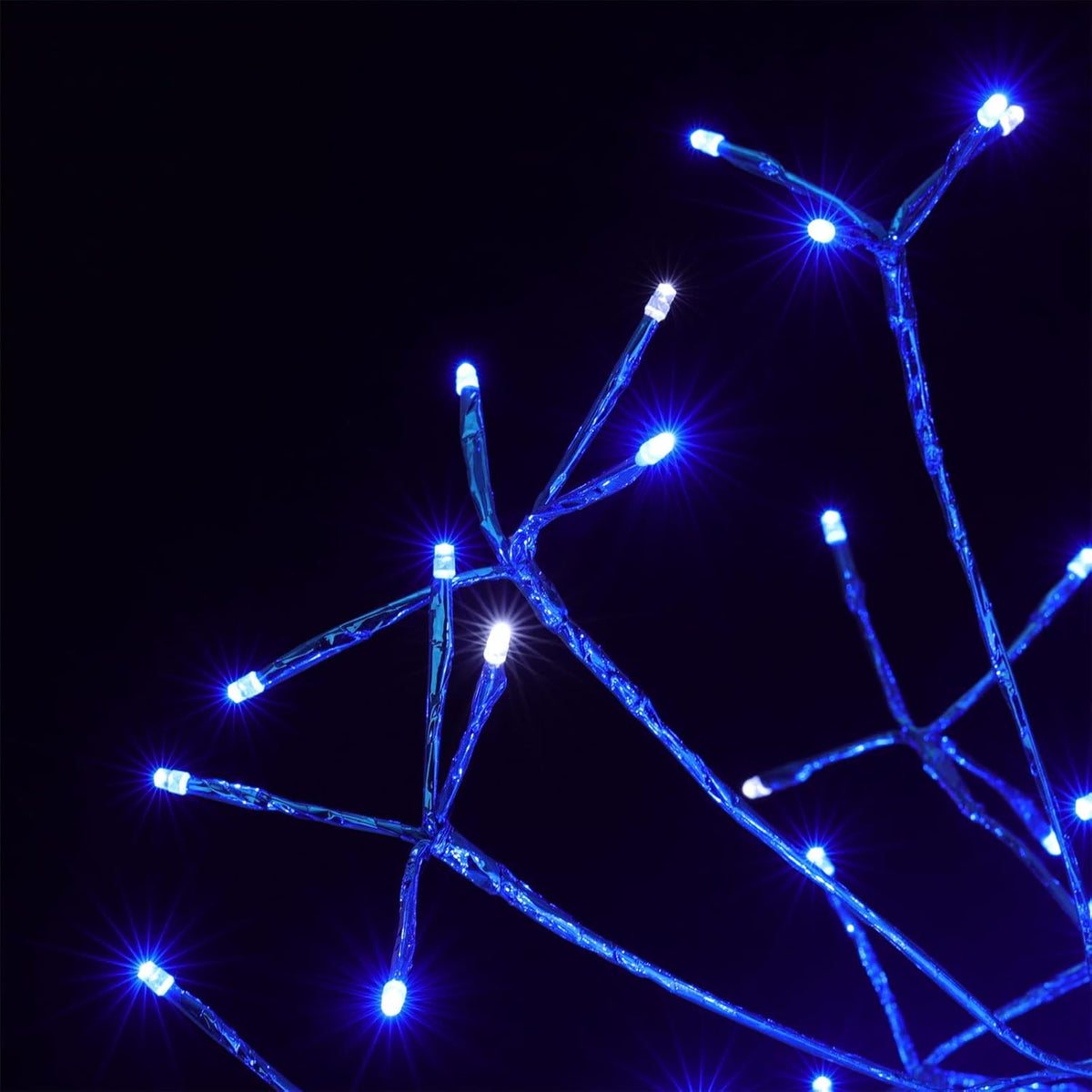 Christmas led Sparkle Ball Hanging Outdoor décorations -Haning Twig Ball,Snowflake Ornament Lights Indoor Outdoor Festive Holiday Décor 24Inch (Blue)