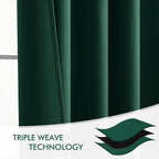 MIULEE Christmas Hunter Green Back Tab Blackout Curtains 52"x96" 2 Panels | Rod - Image 7