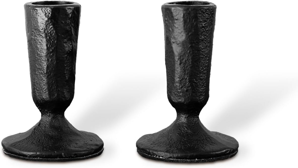 Candle Sticks Holder Decor, Set of 2 Vintage Black Candle Holders, Modern Decorative Tapered Candlestick Holders Centerpiece for Dining Table Centerpiece, Wedding, Party Decor