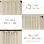 Joydeco Linen Curtains 84 Inch Length 2 Panel Sets, Light Filtering Curtains - Image 3
