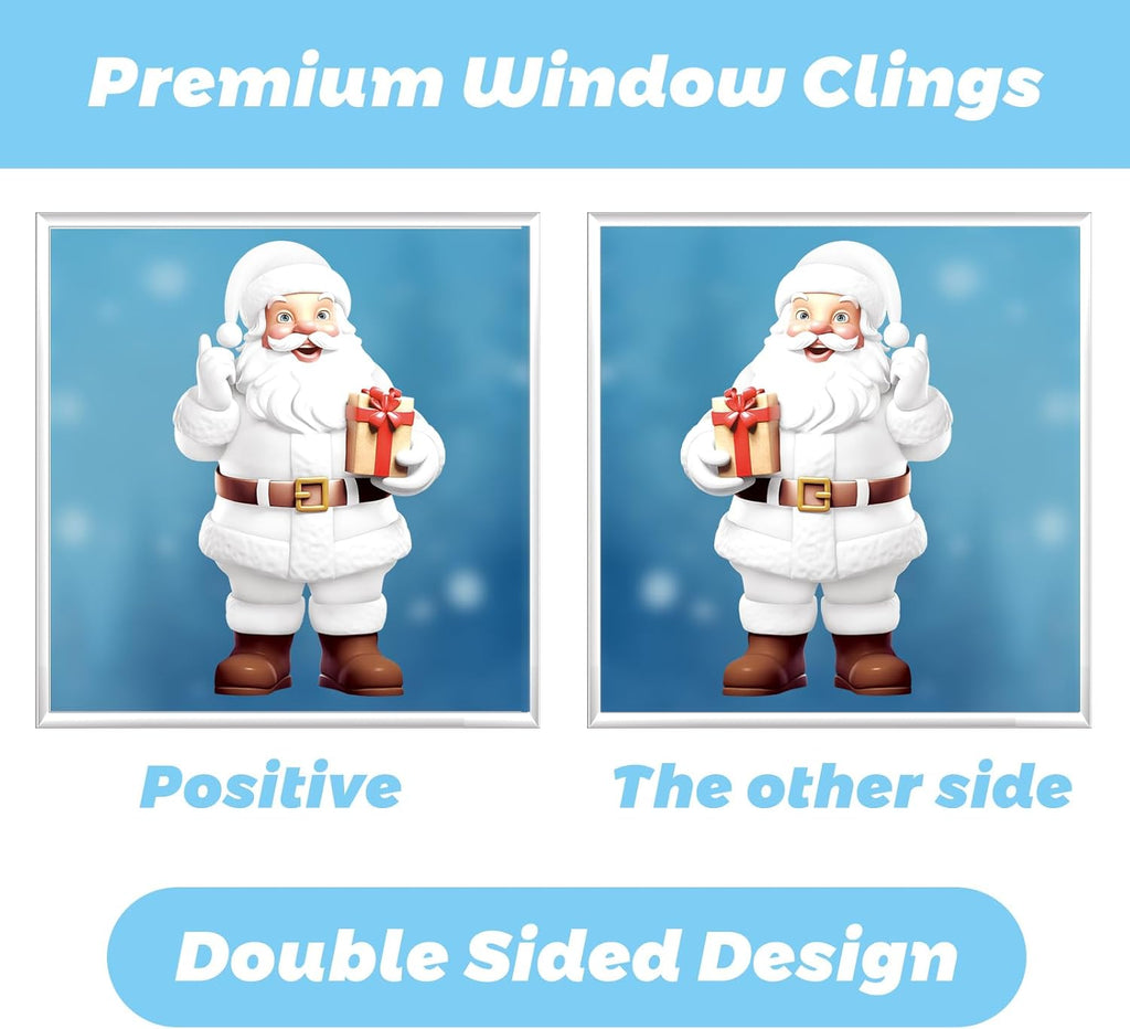Bloss Christmas Window Clings for Glass Windows,190pcs Snowflake/Snowman Christmas Decorations Indoor Window Stickers,3D Navidad Decoración Window Decals,Adornos de Navidad for Xmas Decor