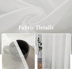 MIULEE Ivory Window Sheer Curtains 2 Panels Width 38 x Length 63 Inches | Sheer - Image 3