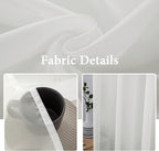 MIULEE Ivory Window Sheer Curtains 2 Panels Width 38 x Length 72 Inches | Sheer - Image 3
