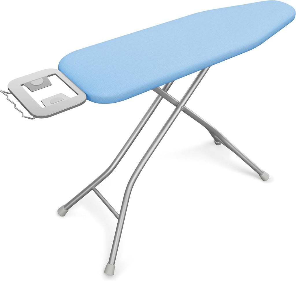 Yaheetech Foldable Ironing Board, Heavy Duty Iron Board with 9 Adjustable Heights, 4 Layer Cover and Safety Iron Rest, 52X14 Compact and Space Save Iron Board for Home Laundry Room Use, Blue