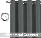 Yakamok Room Darkening Curtains 52x90 inch Length Dark Grey-Living Room | 2 - Image 3