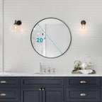 Fabuday Black Circle Mirror for Wall 20 inch - Round Mirrors for Bathroom, Entryway, Living Room, Hallway, Bedroom Decor, Small Matte Framed