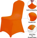 SUPERO Orange Chair Cover 25PCS, Polyester Spandex Waterproof Stretch Dining Chair Covers, Protector for Party, Banquet, Wedding Event, Hotel