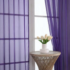 Purple Sheer Curtains 72 Inches Long 2 Panels - Image 3