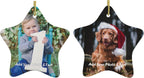 Personalized Ceramic Christmas Tree Photo Ornament - Customized Wedding, Baby, Family, Pet Picture - Unique Xmas Gift (Pentagram - 2pcs)