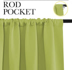 NICETOWN Kitchen Curtains, Short Blackout Curtains & Drapes, Fresh Green - Image 2