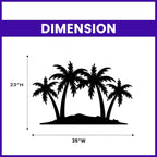 METALPLEX Palm Tree Metal Wall Art - Durable And Rust-free Indoor & Outdoor Aluminum Composite Wall Decor - Home Decor Wall Art For Living Room And Bedroom Decorations - Black (35"x23")