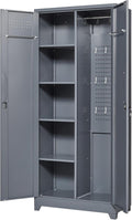 Storage Cabinet,Metal Locking Cabinets with Doors and Shelves,Functional Garage Storage Cabinet for Garage, Home Office,Gray
