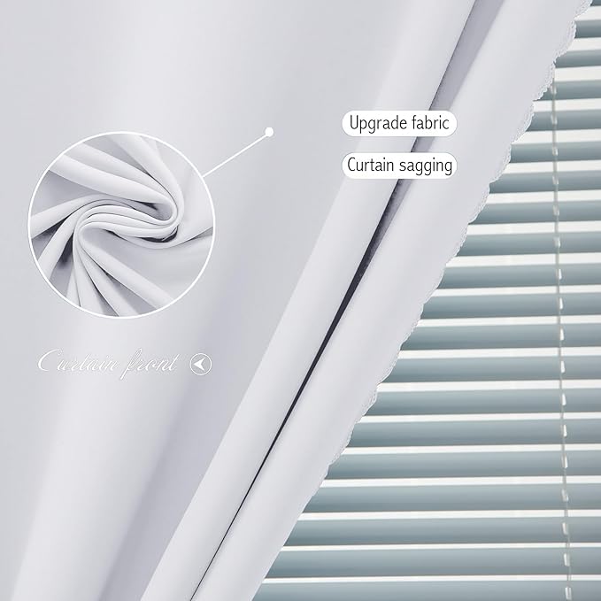 Room Darkening Curtains with Adhesive Backing Tool Free Hanging Window Drapes - Image 5