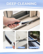 Crevice Cleaning Brushes, Scrub Brush for Hard to Reach Small Space, Home Essentials, Cleaning Supplies, Cleaning Tools for Household Use, Bathroom, Shower, Kitchen, Toilet, Window (3, Black)