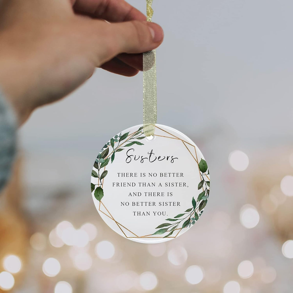 Sister Ornaments 2025 Sis Ornament Sister Christmas Ornament Forever Graduate Best Sis Ever Double-Sided Printing Ceramic 2.9"