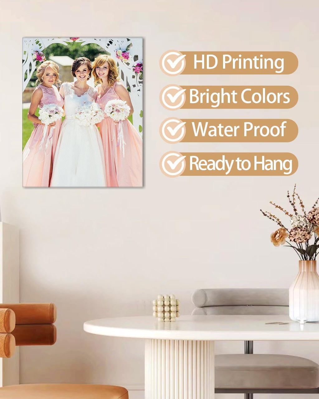 AbcCustomize Canvas Prints with Your Photos, Custom Canvas for Living Room and Bedroom Decor, Personalized gifts for Friends Lover and Family, Canvas Wall Art for Gifts & Keepsakes, Ready to Hang