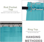 Extra Long Turquoise Sheer Curtains 96 Inches Long 2 Panels Set, Soft - Image 4
