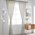 SpaceDresser Basic Rod Pocket Sheer Voile Window Curtain Panels Ancient Grey 1 - Image 2