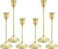 Candlestick Holders 6PCS, Metal Taper Candle Holder, Gold Candle Holders for Pillar Candles, Candle Holder for Halloween Decorations