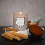 Manly Indulgence Palo Santo Scented Candles for Men, 15 oz Wooden Wick, Premium Soy Blend Wax, 60H Burn, Candles for Home Scented - Made in The USA