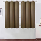 Brown Blackout Curtains/38 x 54 Inch/Set of Two Panels Grommet Living Room by Lemomo