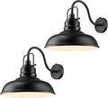 zeyu 2 Pack Dusk to Dawn Outdoor Wall Sconce, Gooseneck Barn Light Fixtures for Front Porch, Exterior Wall Mount Light in Matte Black Finish, 016-1BL-PC-2 BK