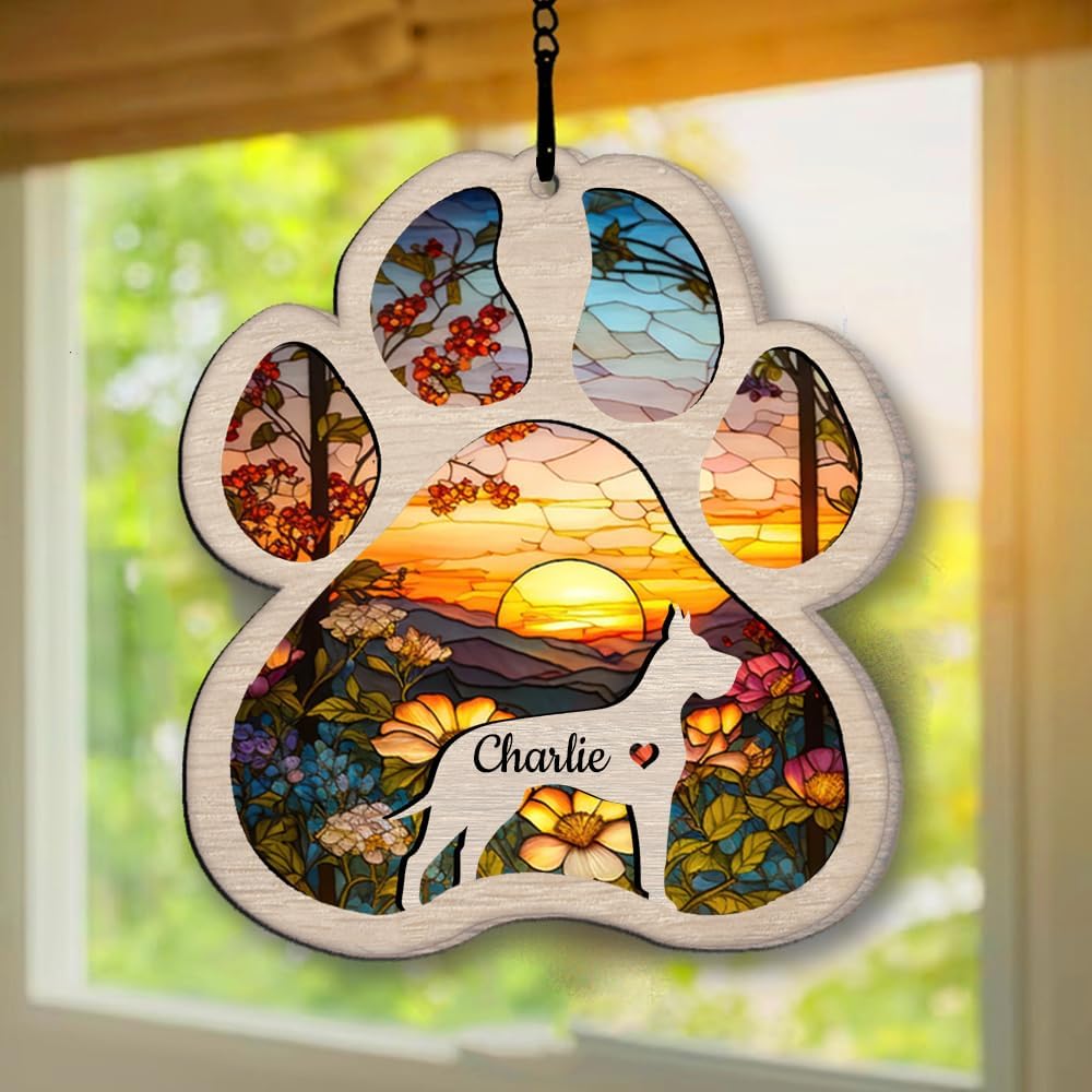 Personalized Great Dane Suncatcher Dog Memorial Gifts, Custom Great Dane Ornament Christmas Tree, Pet Remembrance Gift, Loss of Dog Sympathy Gift, Pets Memorial Ornament, Pet Loss Suncatcher