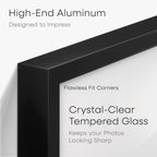 Homeforia 14x20 Double Diploma Frame Black, High End Metal 14 x 20 Certificate Frames with Mat for Two 8.5 by 11 Diplomas, 20x14 Dual Award Graduation Matted Frames, Tempered Glass, Wall Kit, Set of 1