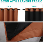 NICETOWN Burnt Orange 100% Blackout Curtains 45 inches Long, 2 Thick Layers - Image 5