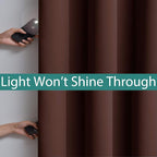 Yakamok Brown 100% Blackout Patio Door Curtain Panels W100 x L84, 1 Panel | - Image 3