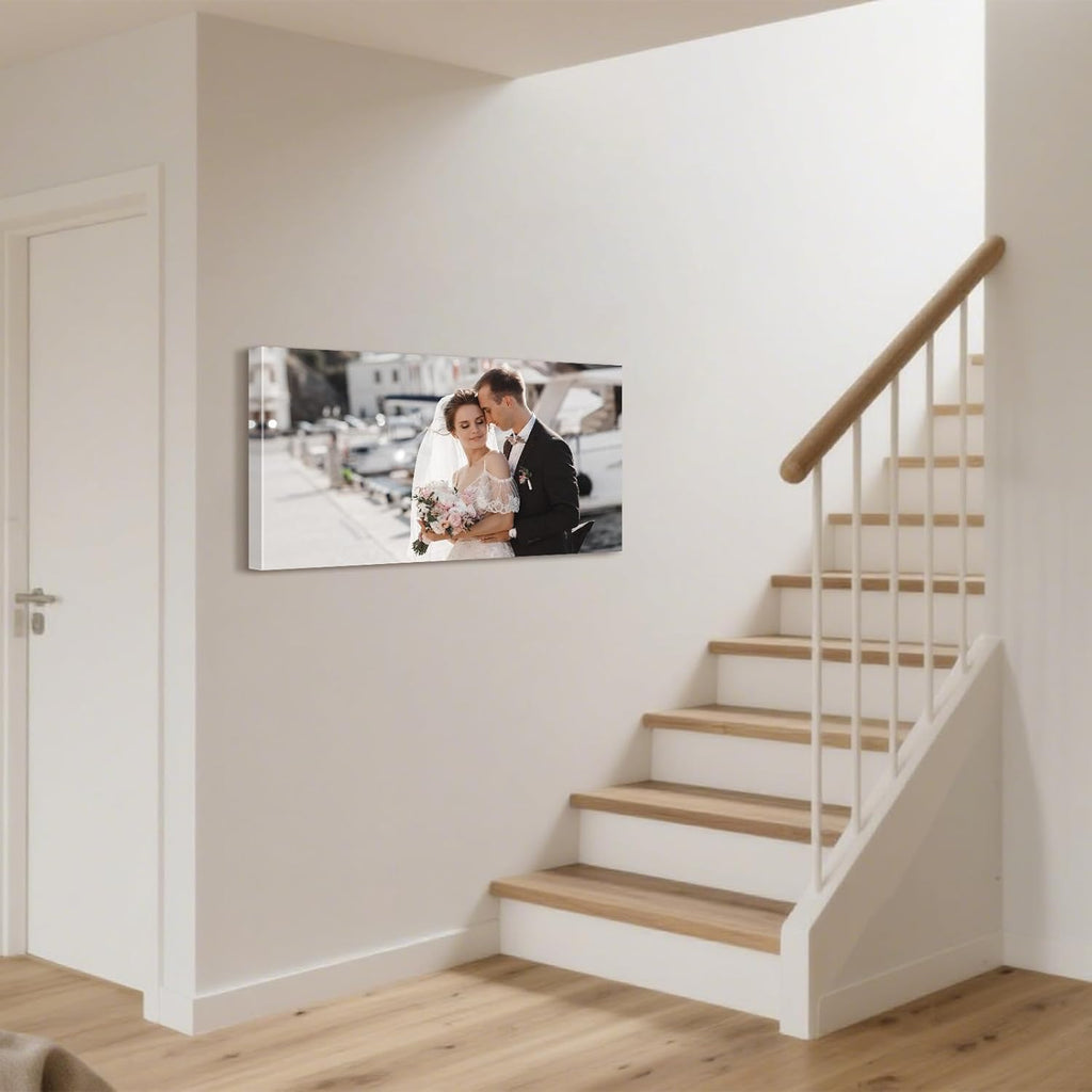 Personalized Custom Canvas Prints with Your Photos & Text, Customized Picture Print, Transform Own Images Into Framed Wall Art Digitally Printed Photo to Canvas, Keepsakes Gifts for Family 36x20’’