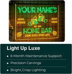 Personalized Sports Bar Neon Sign LED Wall Light Up Football Bar Decor for Home Pub Game Room Man Cave Big Screen Night Custom Name Sign Beer Lovers and Sports Fans