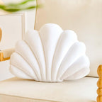 White Seashell Throw Pillows, Shell Shaped Throw Pillows, 13 Inch Soft Velvet Home Decorative Pillow Plush Cushion for Bed Couch Living Sofa Room Decor Accent Throw Pillow