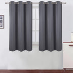 Grey Blackout Curtains 34 x 63 Inch Length/Set of 2 Curtain Panels/Thermal by Lemomo