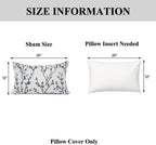 YOUR SMILE Classical Embroidery Jacquard Farmhouse Oblong Rectangle Chenille Teal Leaf Decorative Throw Pillow Case,12x20 inch