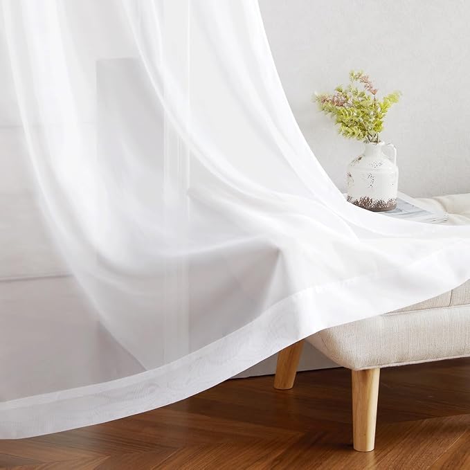 NICETOWN White Sheer 102 inch Curtains - Image 7
