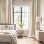 MIULEE Cream Beige Back Tab Blackout Curtains 52x72 Inches Long 2 Panel Set | - Image 2