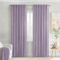 MIULEE Lilac Back Tab Blackout Curtains 52x72 Inches Long 2 Panels Set | Rod by MIULEE