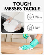 Fantasticlean Microfiber Cleaning Cloth Roll -90 Pack, Tear Away Microfiber Towels, 12" x 12", Reusable, Washable, Scratch Free, Ultra Absorbent Dish Rags for Car, Home, Garage or Shop (White)