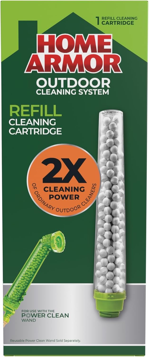 Home Armor Refill Cleaning Cartridge, 1 Pack, For Use with the Power Clean Wand, 2X Cleaning Power of Ordinary Outdoor Cleaners, Single Use Cartridge