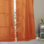 Orange Sheer Curtain for Bedroom Living Room 72 Inches Long 2 Panels Set - Image 9