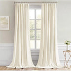 MIULEE Birch Back Tab Blackout Curtains 52x108 Inch Long 2 Panels Set | Rod - Image 9
