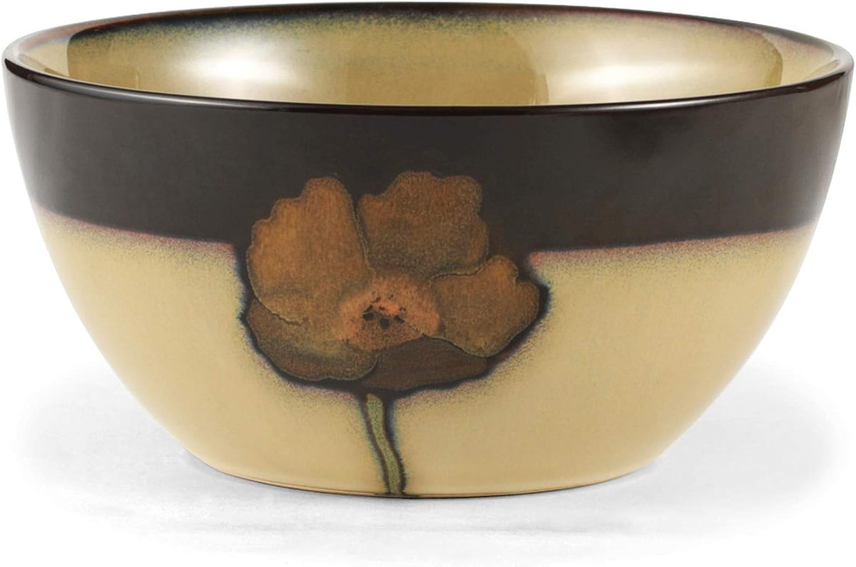 Pfaltzgraff Painted Poppies 16-Piece Dinnerware Set, Service for 4, Colorful Floral Stoneware Plates, Bowls, and Mugs, Microwave and Dishwasher Safe