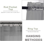 Sheer Curtains 90 Inch Length, Elegant Grey Sheer Curtains - Image 3