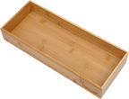 Bamboo Drawer Organizer - Kitchen Utensil Organizer Silverware Tray Cutlery Holder，Office Desk Supplies and Accessories (15X5.9X2.6 inch)
