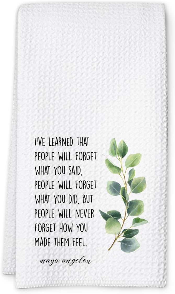 Inspirational Kitchen Hand Towel, Hostess Gift for Women, Christian Quote Waffle Weave Towel, Faith Decor Accent for Kitchen or Bathroom